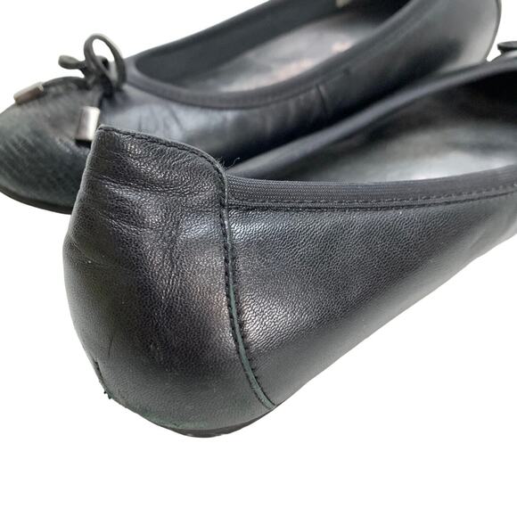 Vionic Womens Slip On Black Leather Ballet Flats Shoes Bow Toe Loafers sz 7 - Picture 15 of 16